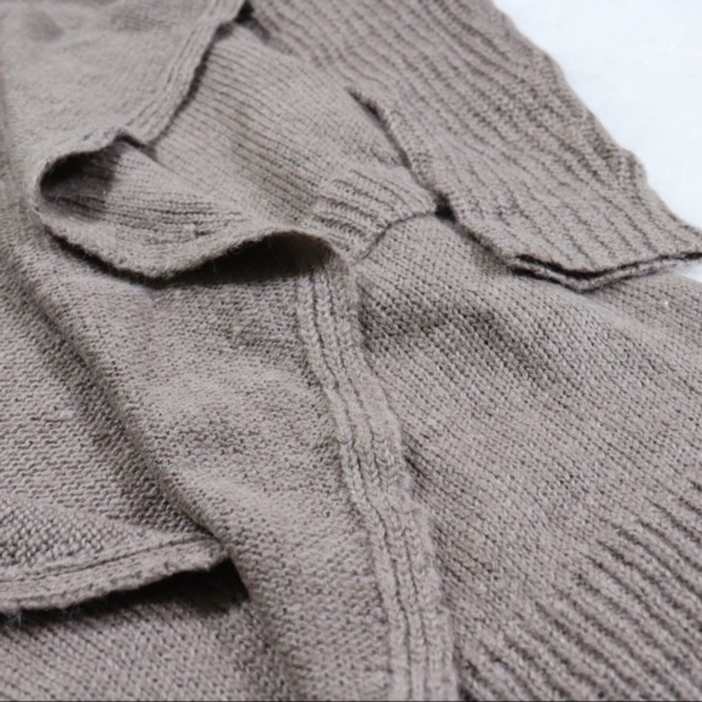 Taupe Drape Chunky Knit Cardigan - Picture 4 of 5